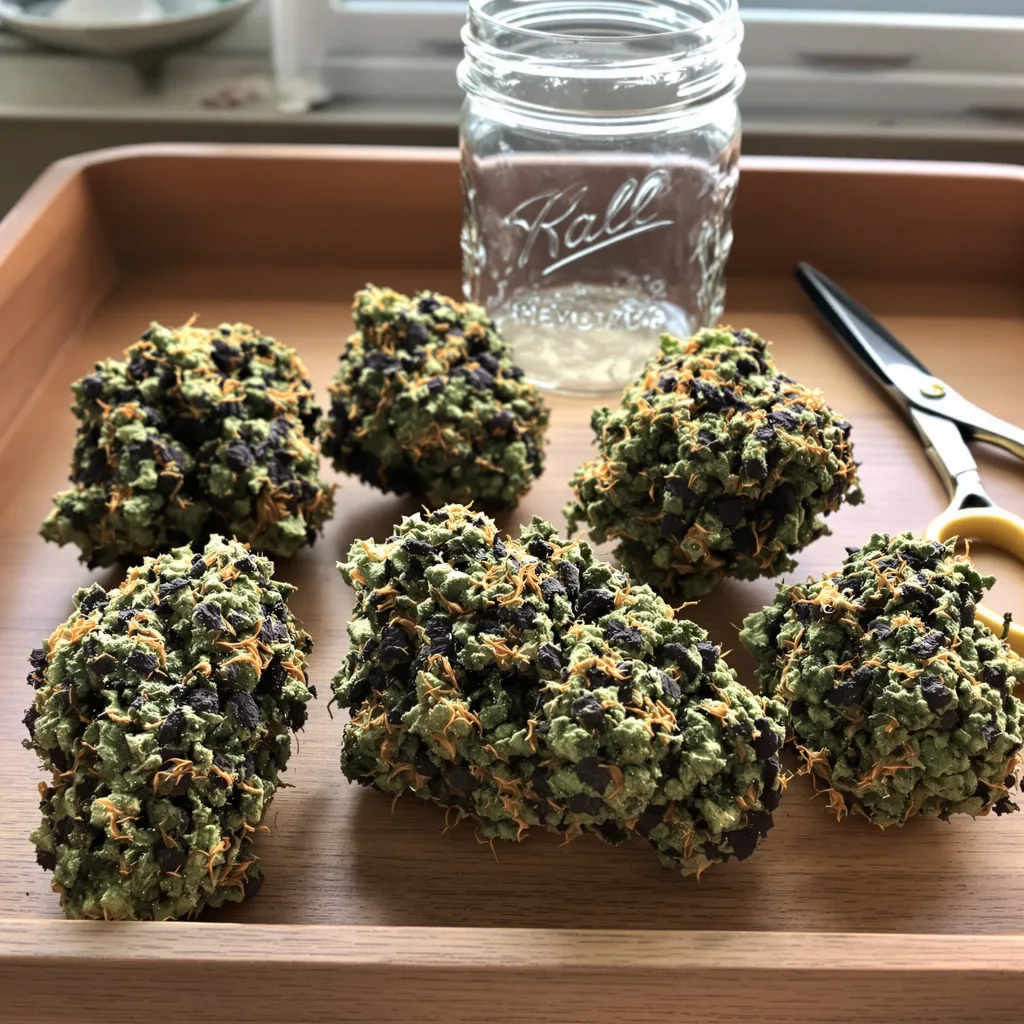 Dogwalker OG 78% indica / 22% sativa flower with visible trichomes
