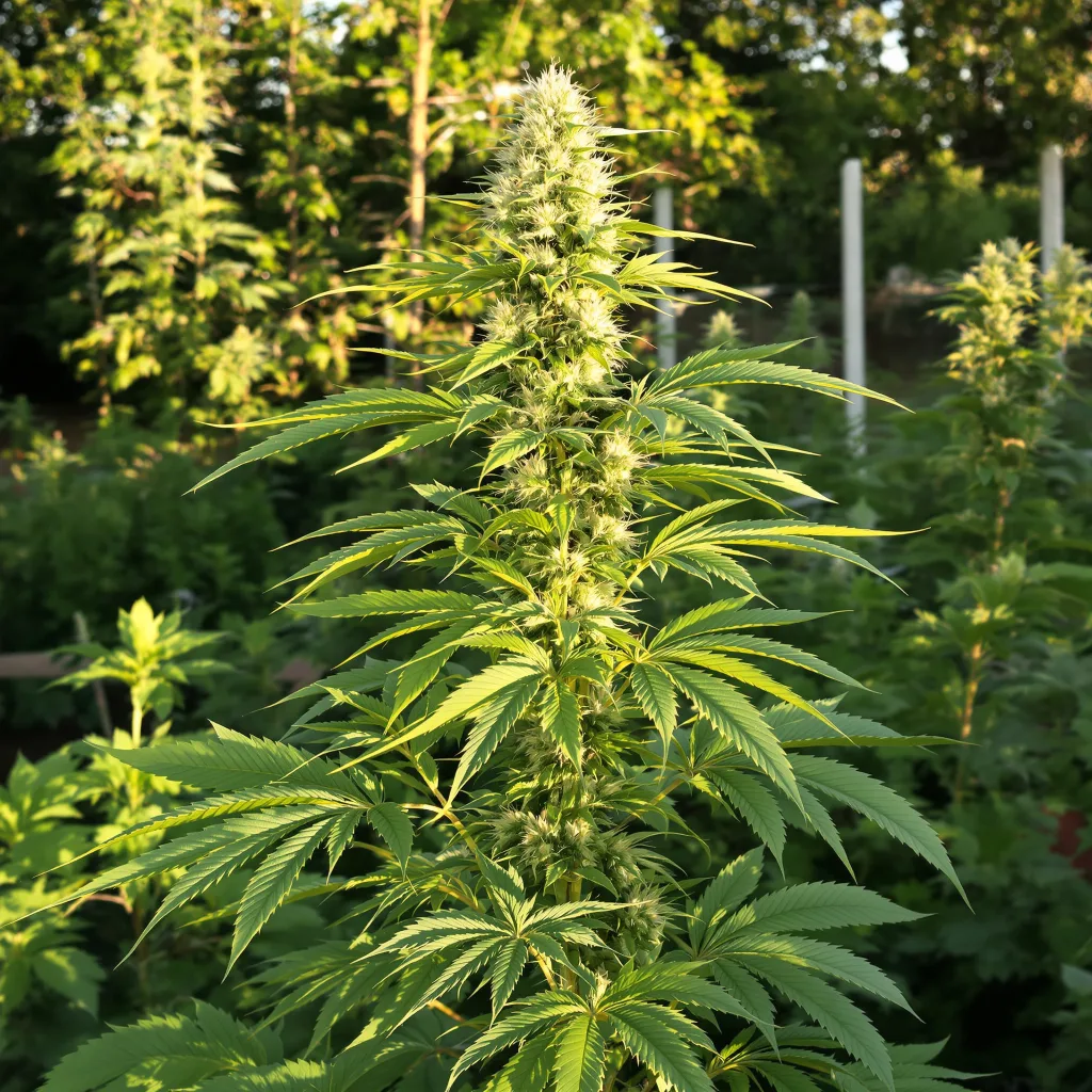 Domino 12% indica / 88% sativa flower with visible trichomes