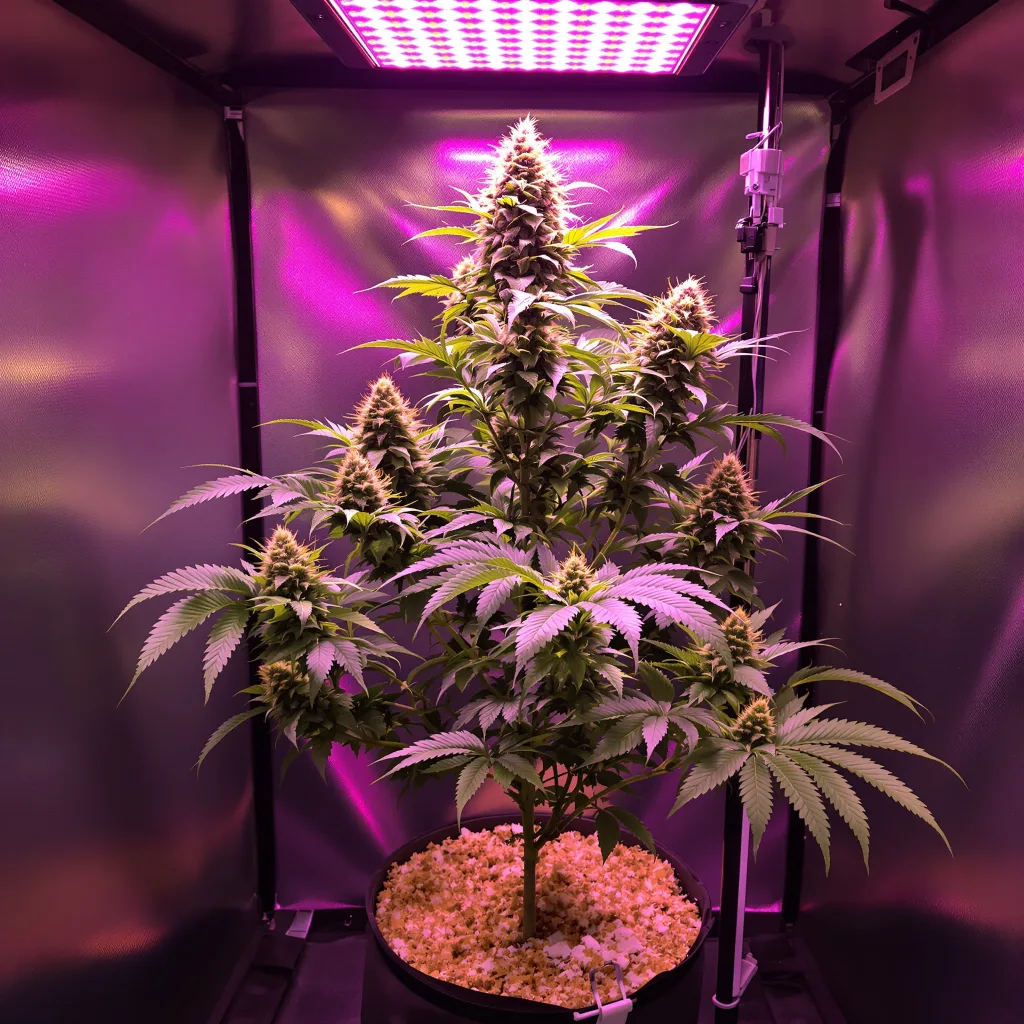 Double OG 85% indica / 15% sativa flower with visible trichomes