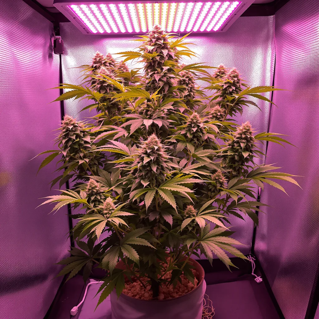 Dr. Funk 72% indica / 28% sativa flower with visible trichomes