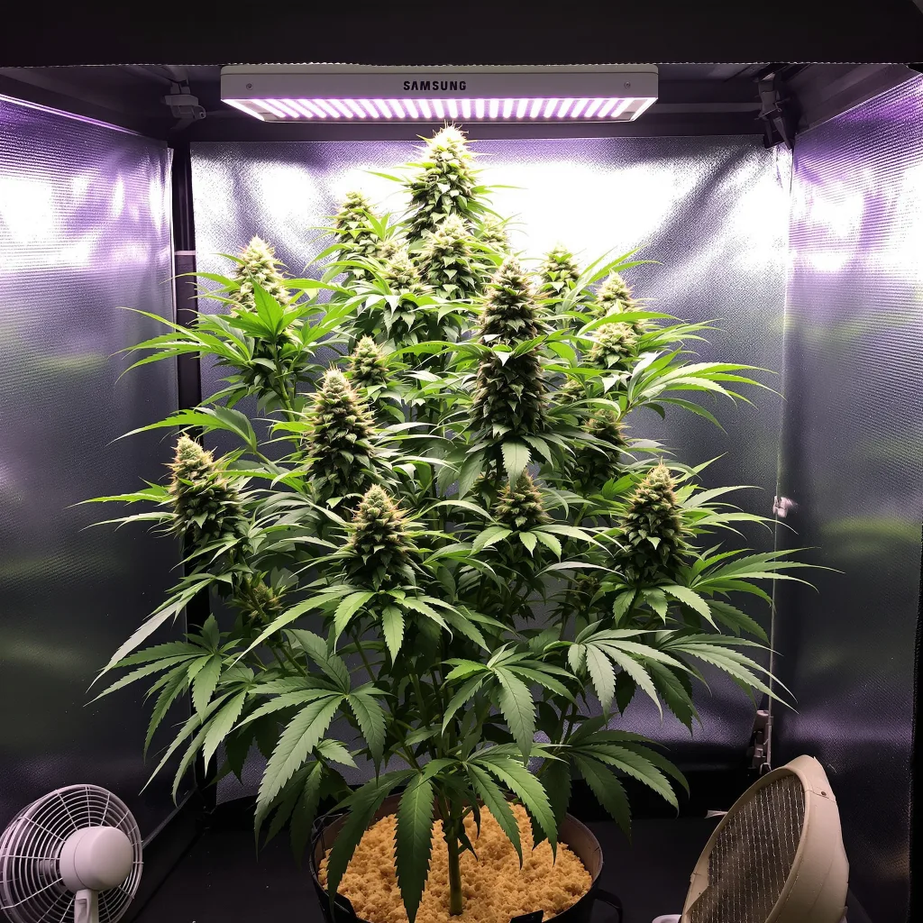 Dr. Who 50% indica / 40% sativa flower with visible trichomes