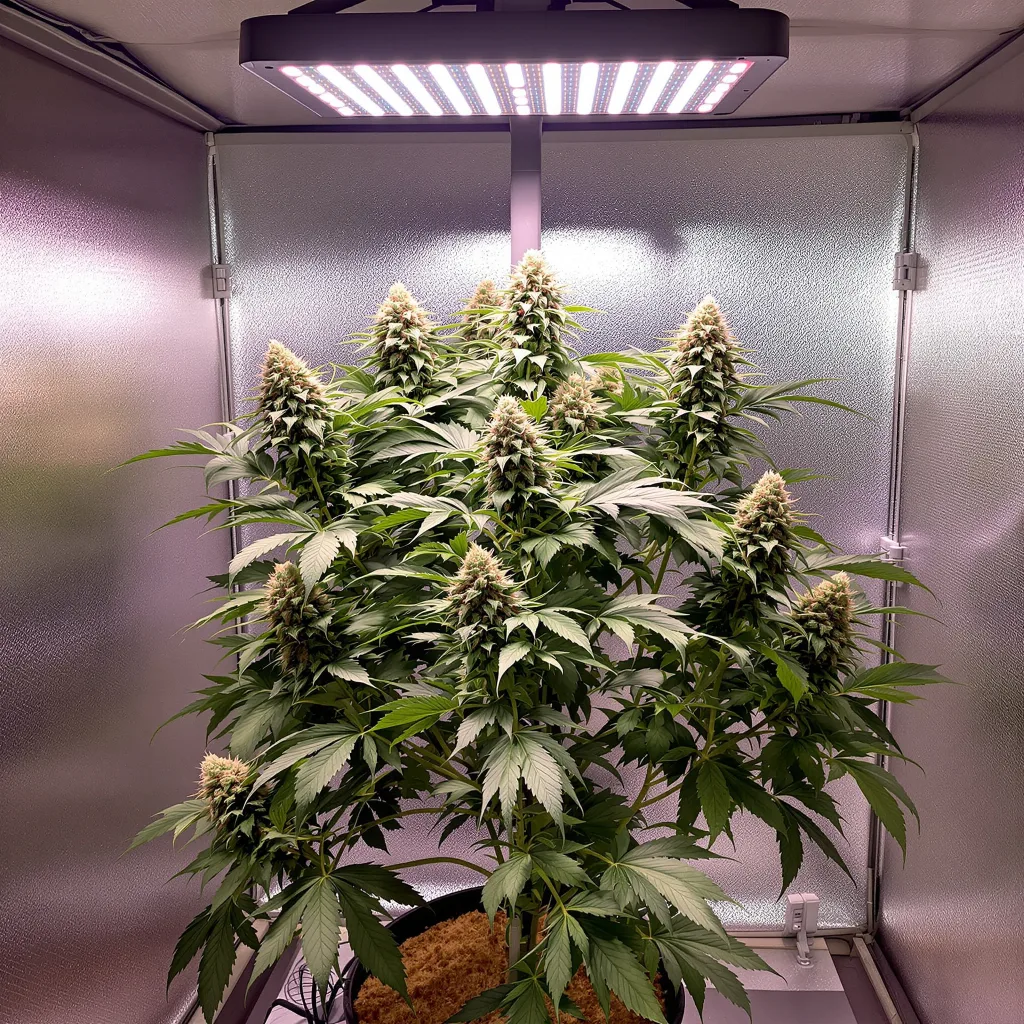 Dream Queen 76% indica / 24% sativa flower with visible trichomes
