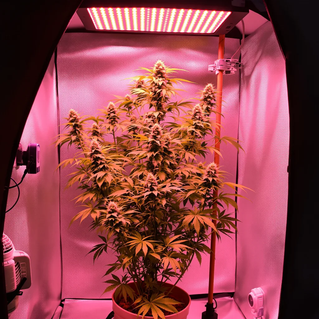 Dutch Dragon 9% indica / 91% sativa flower with visible trichomes