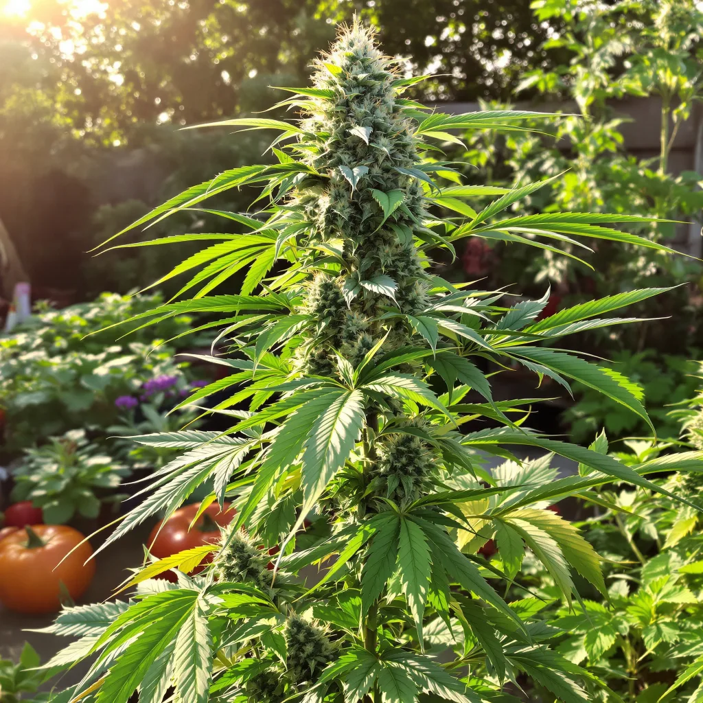 Dutch Kush 70% indica / 30% sativa flower with visible trichomes
