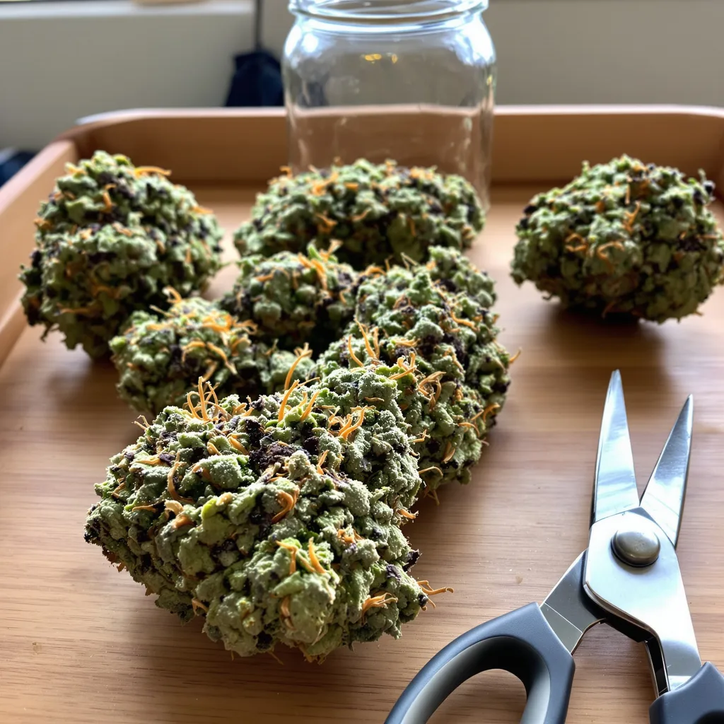 Dutchberry 40% indica / 60% sativa flower with visible trichomes