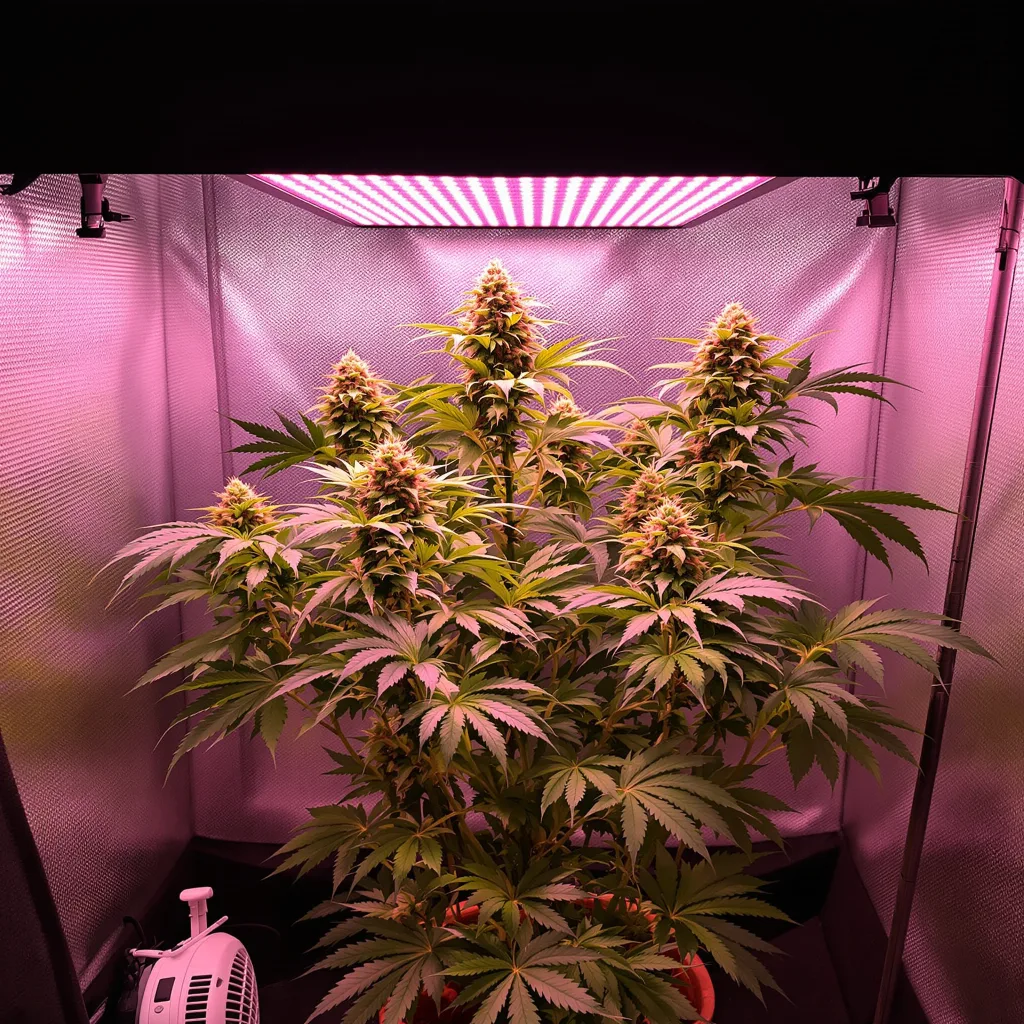 Dynamite 85% indica / 15% sativa flower with visible trichomes