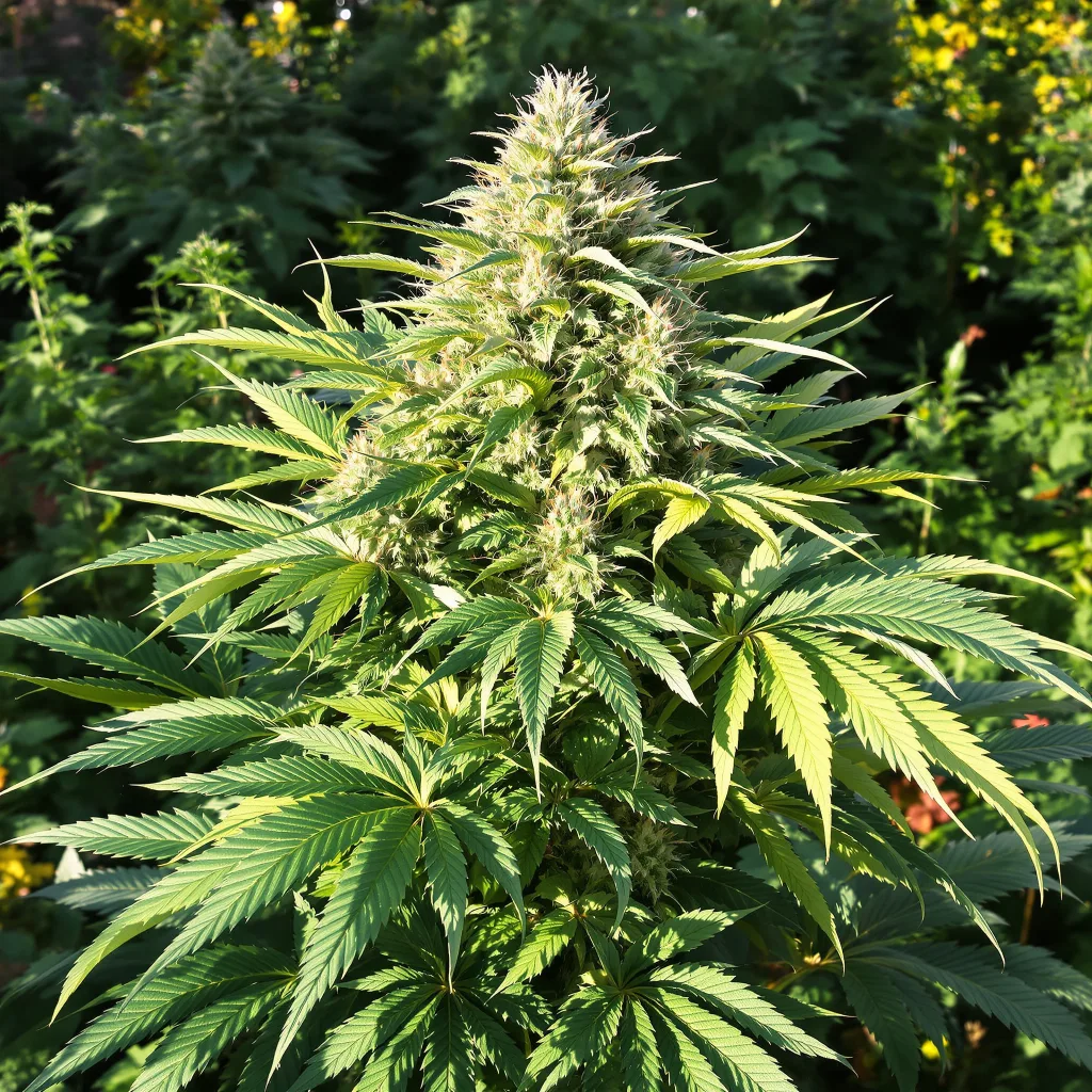 Dynamite 85% indica / 15% sativa flower with visible trichomes