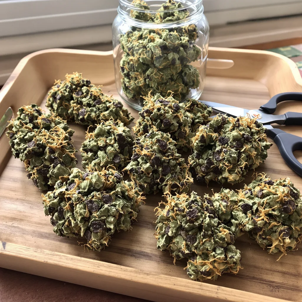 Ecto Cooler 77% indica / 23% sativa flower with visible trichomes