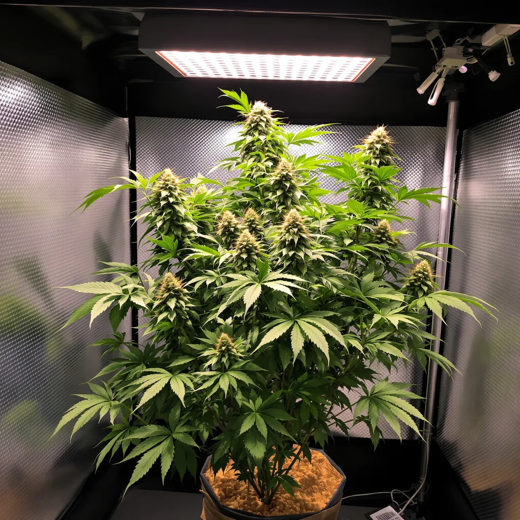 Ecto Cooler 77% indica / 23% sativa flower with visible trichomes