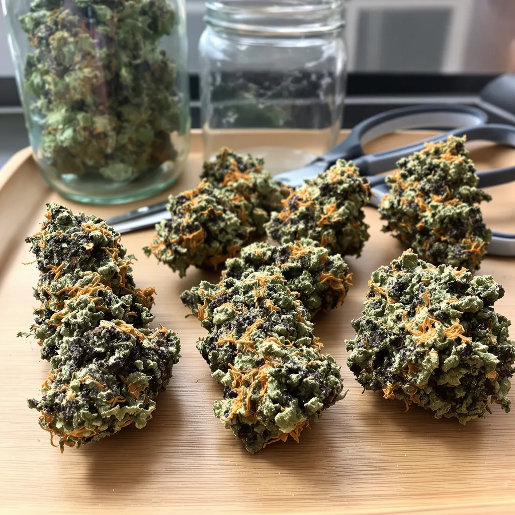 El Chapo OG 87% indica / 13% sativa flower with visible trichomes