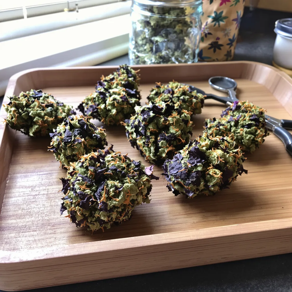 El Jefe 74% indica / 26% sativa flower with visible trichomes