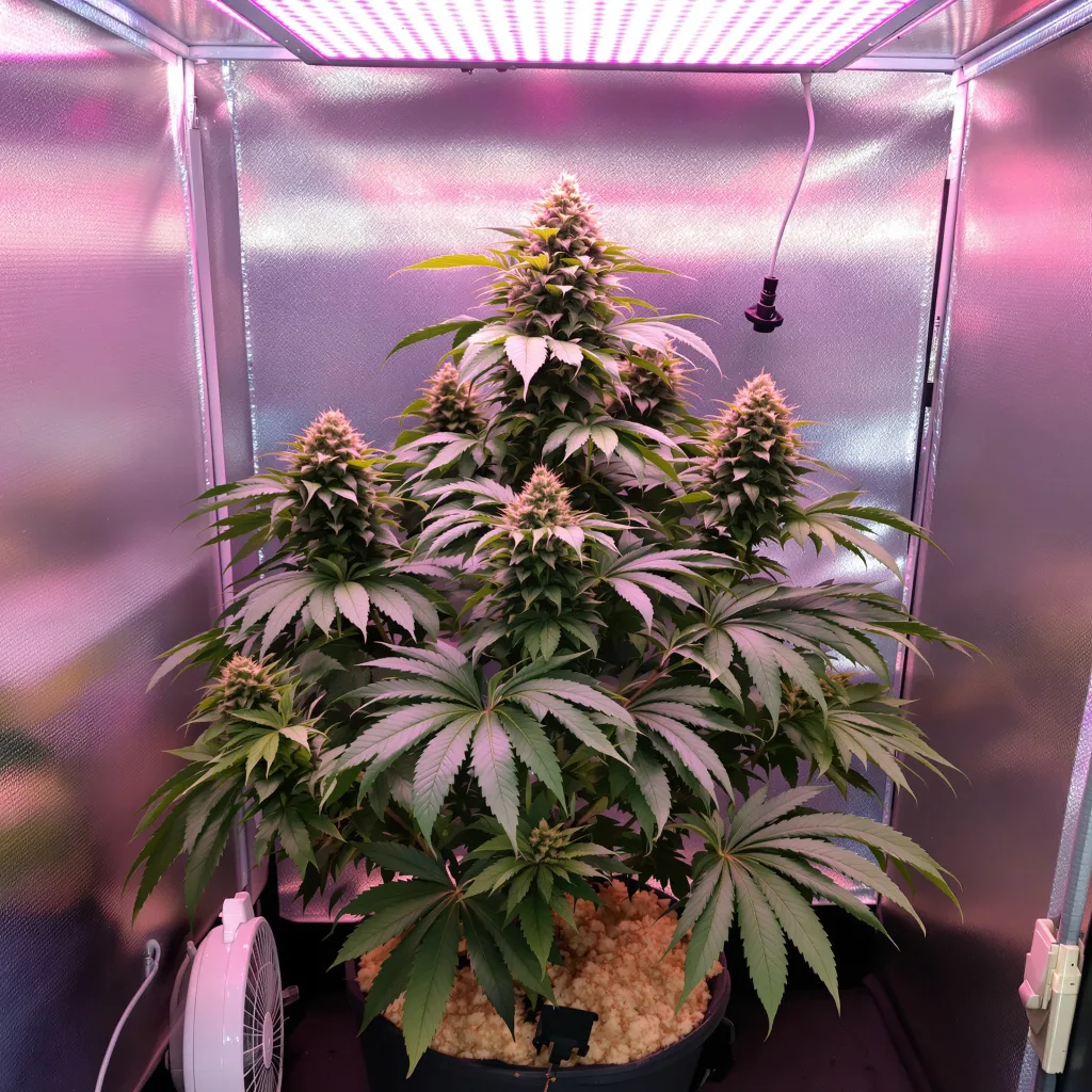 El Perro 69% indica / 31% sativa flower with visible trichomes