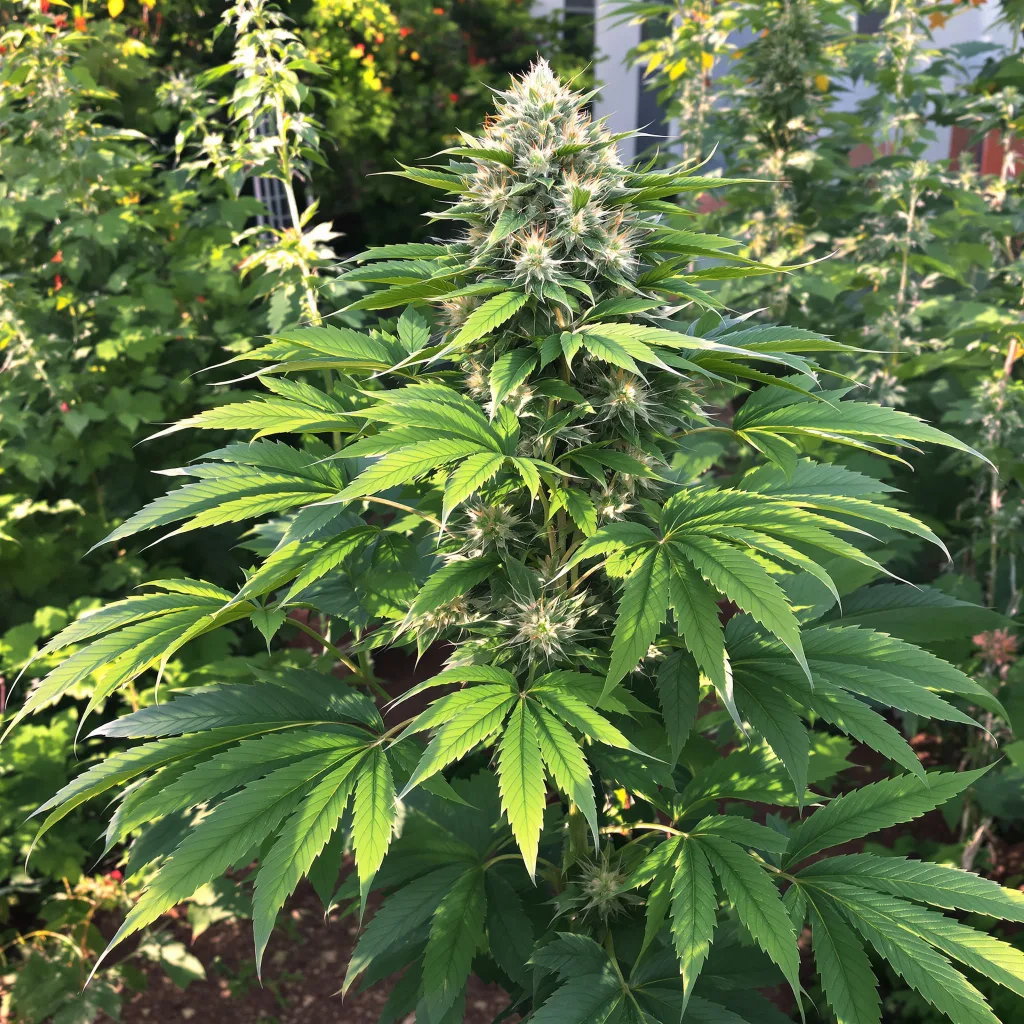 El Perro 69% indica / 31% sativa flower with visible trichomes