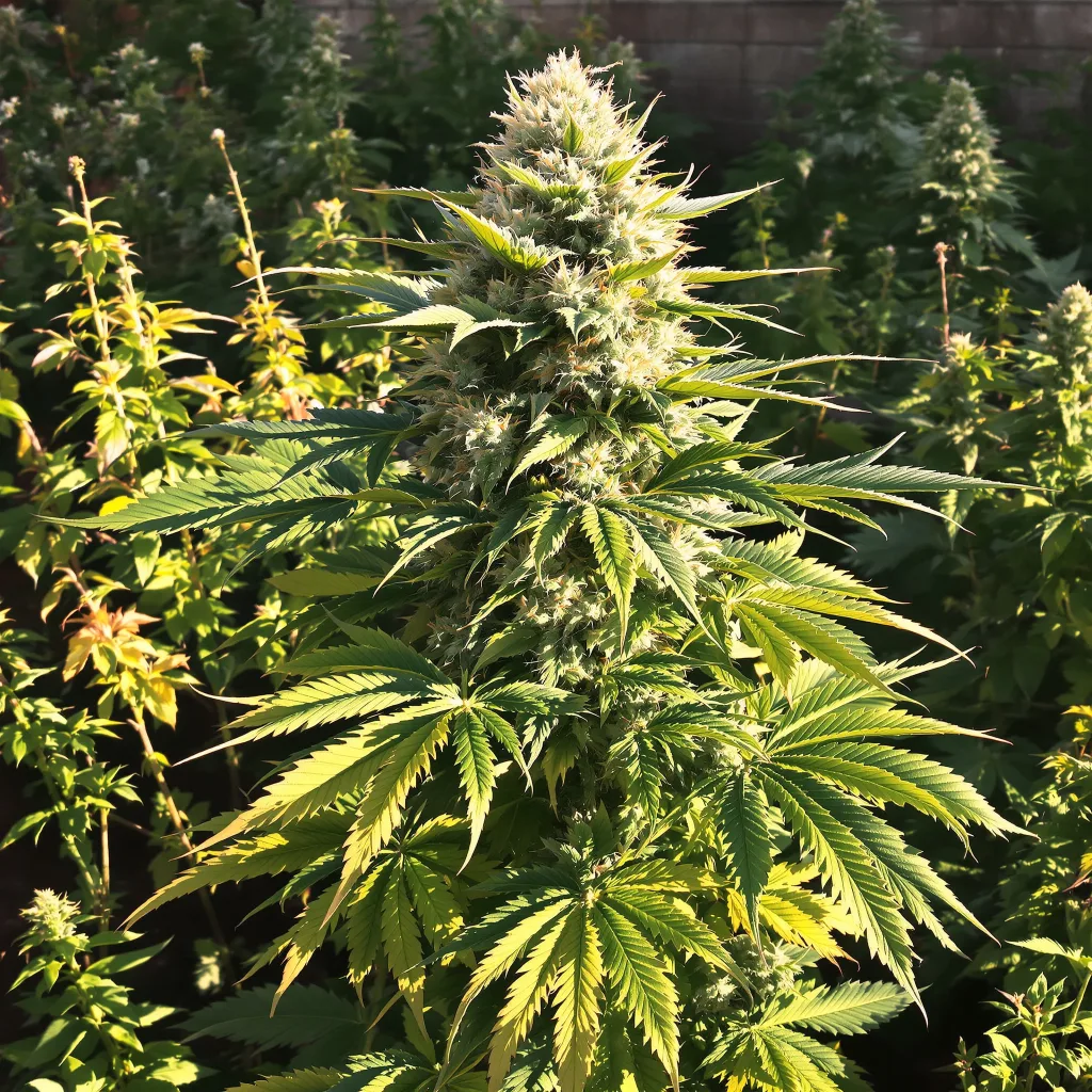 Electric Blue 86% indica / 14% sativa flower with visible trichomes