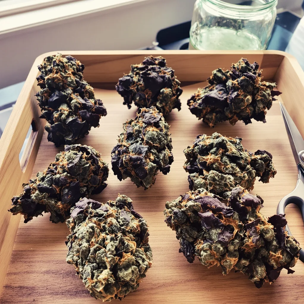 Everlast 80% indica / 20% sativa flower with visible trichomes