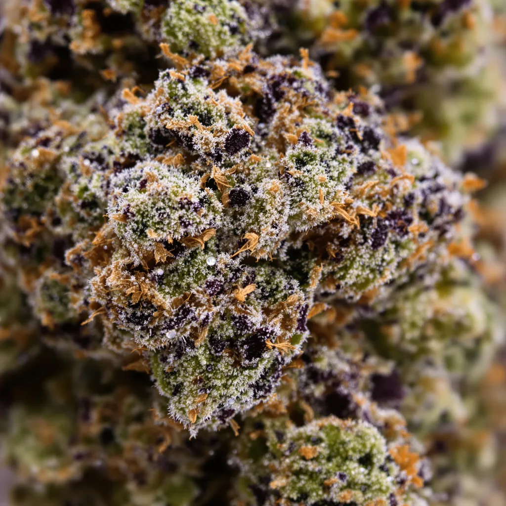 Everlast cannabis bud close-up showing dense purple-tinged calyxes
