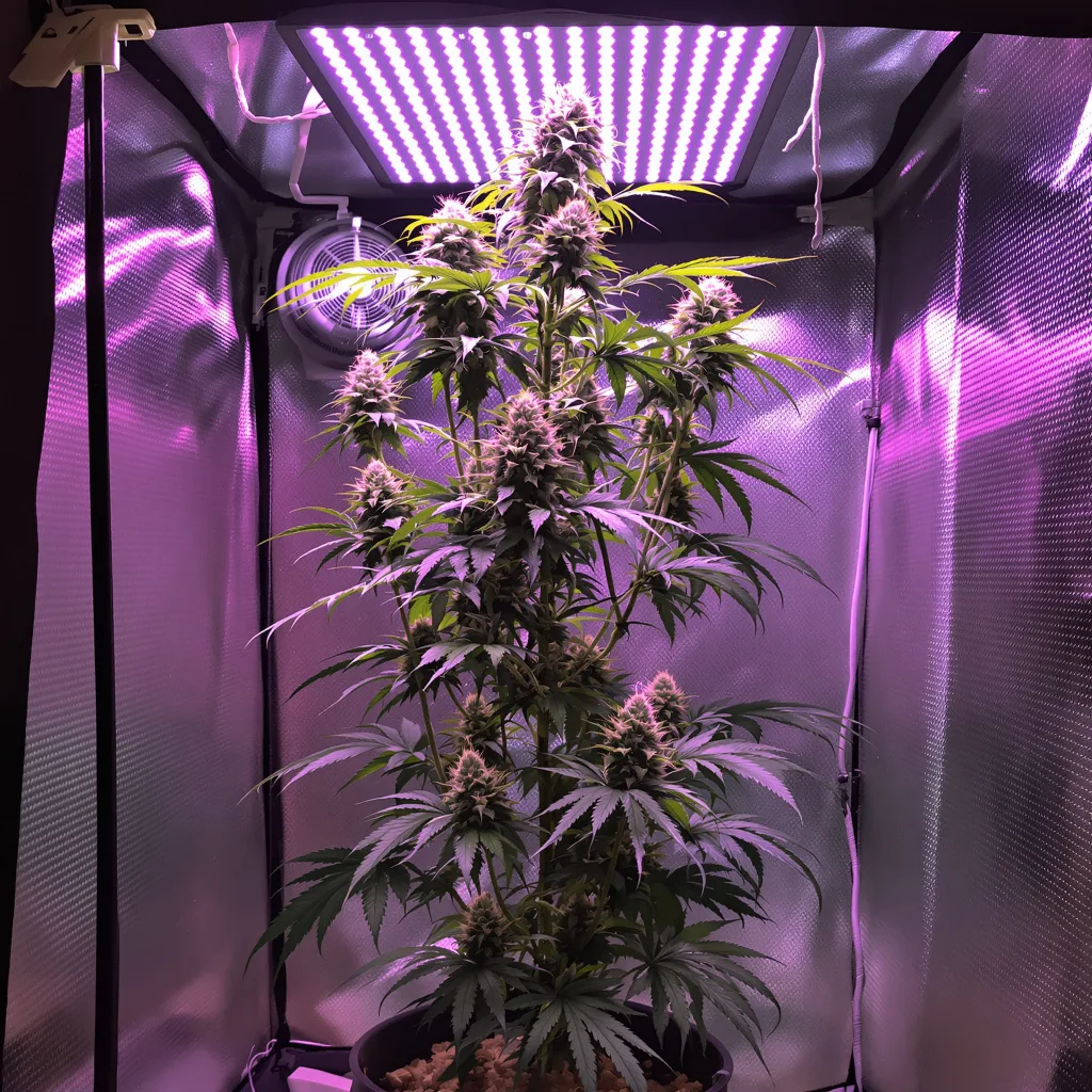 Fat Nelson 16% indica / 84% sativa flower with visible trichomes