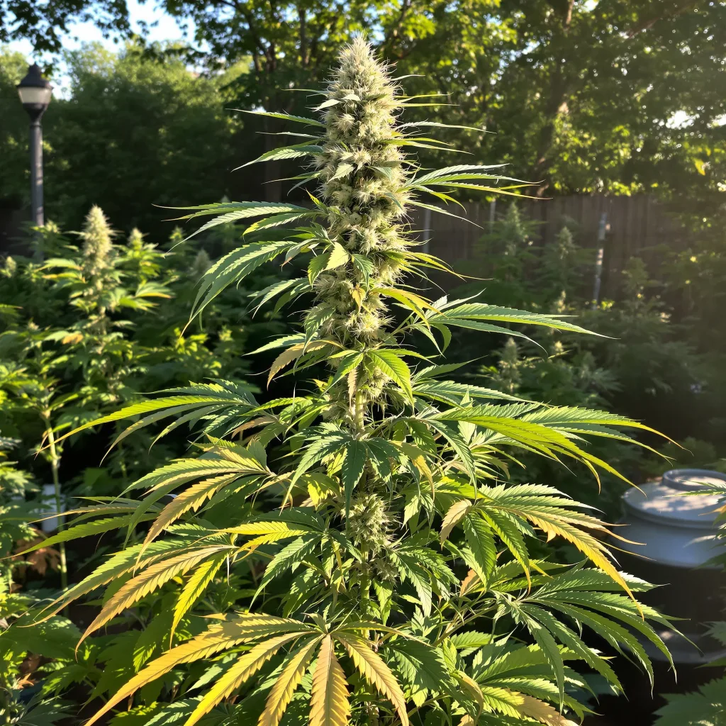 Fat Nelson 16% indica / 84% sativa flower with visible trichomes