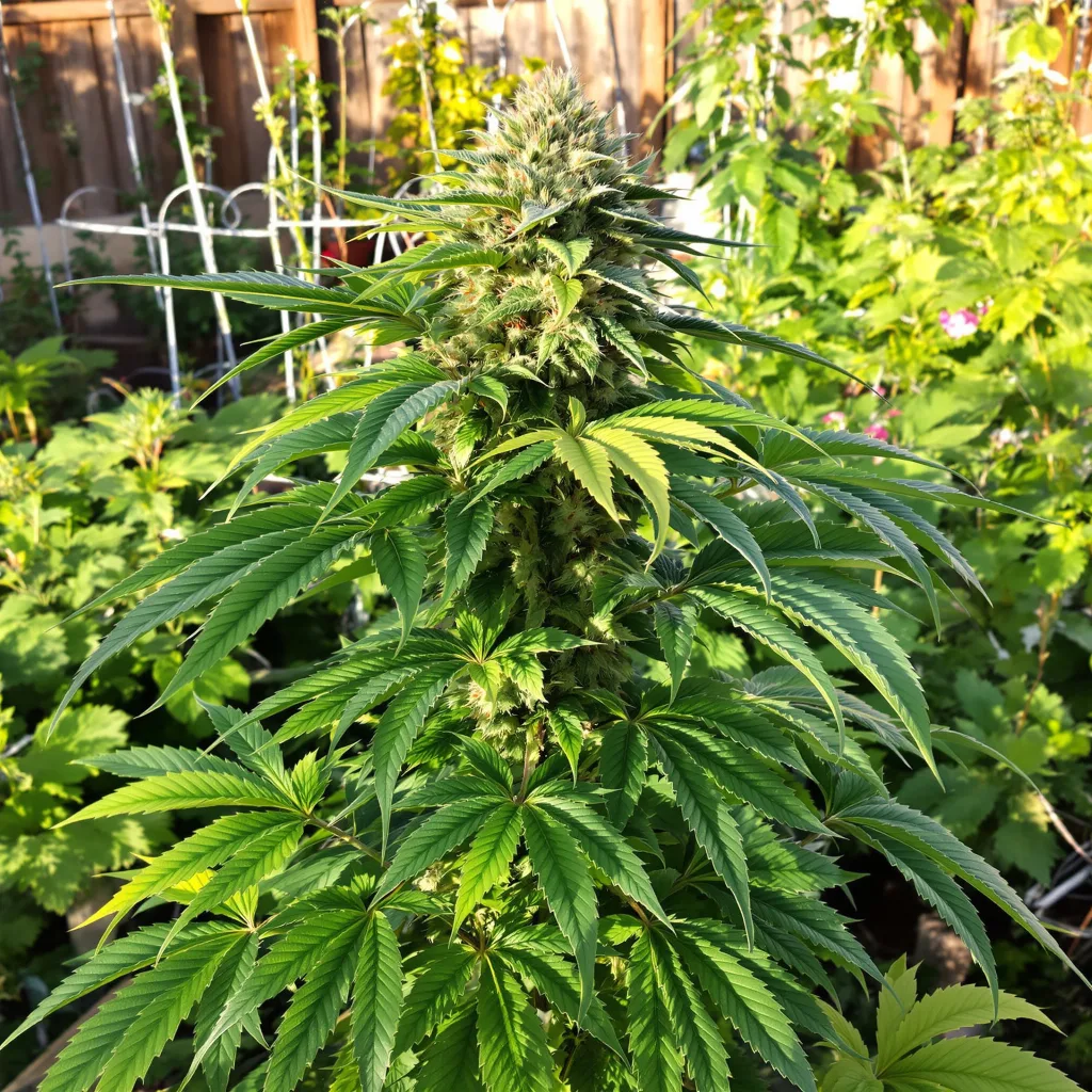 Fat Purple 74% indica / 26% sativa flower with visible trichomes