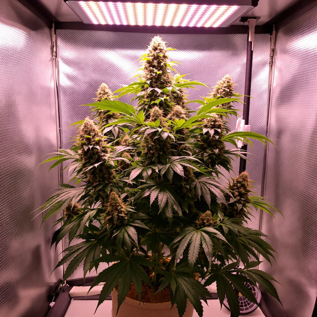 Forbidden Fruit 70% indica / 30% sativa flower with visible trichomes