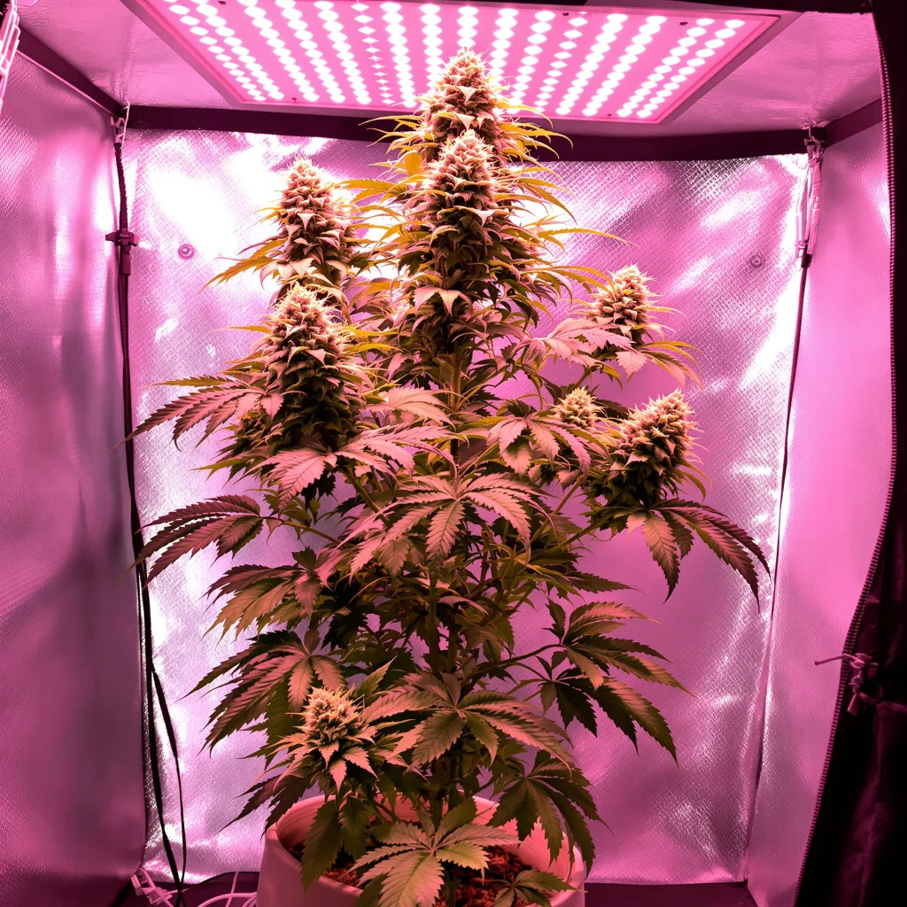 Four Star General 62% indica / 38% sativa flower with visible trichomes
