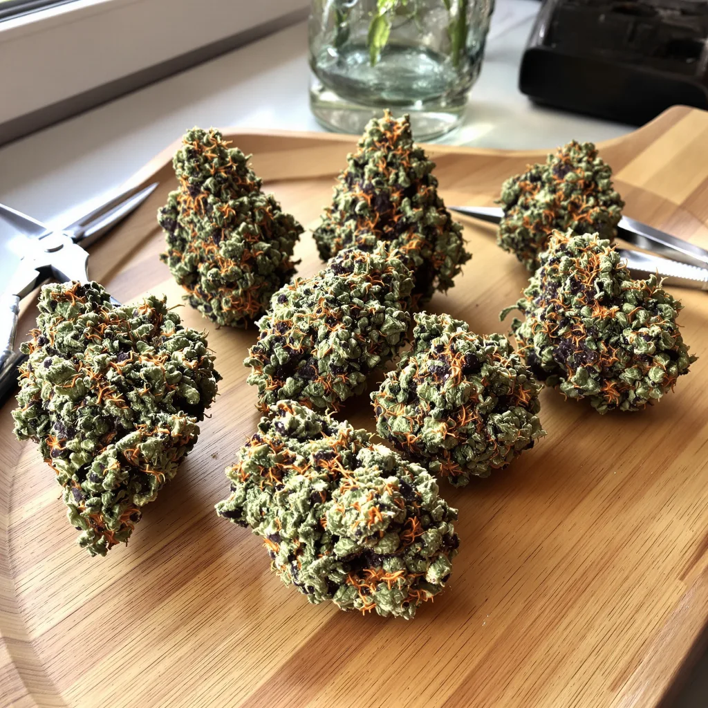 FPOG 69% indica / 31% sativa flower with visible trichomes