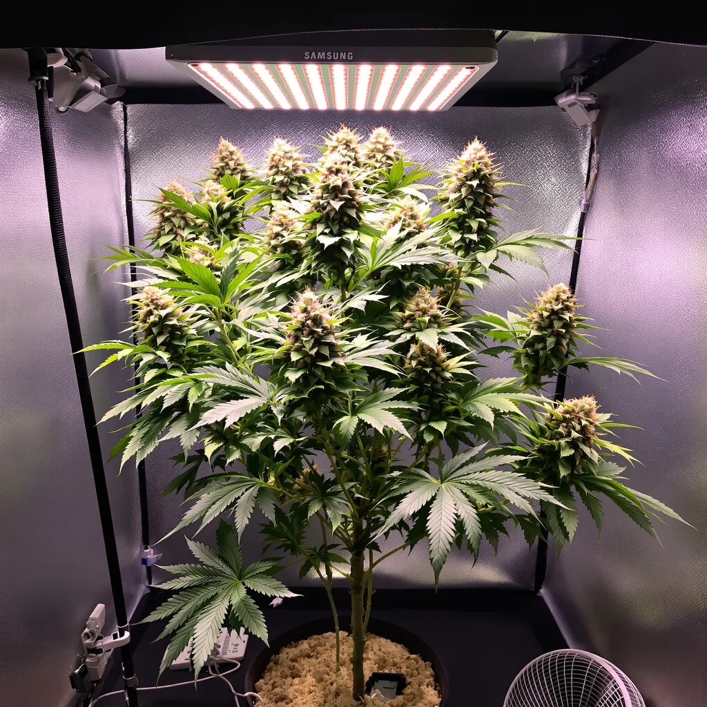 FPOG 69% indica / 31% sativa flower with visible trichomes
