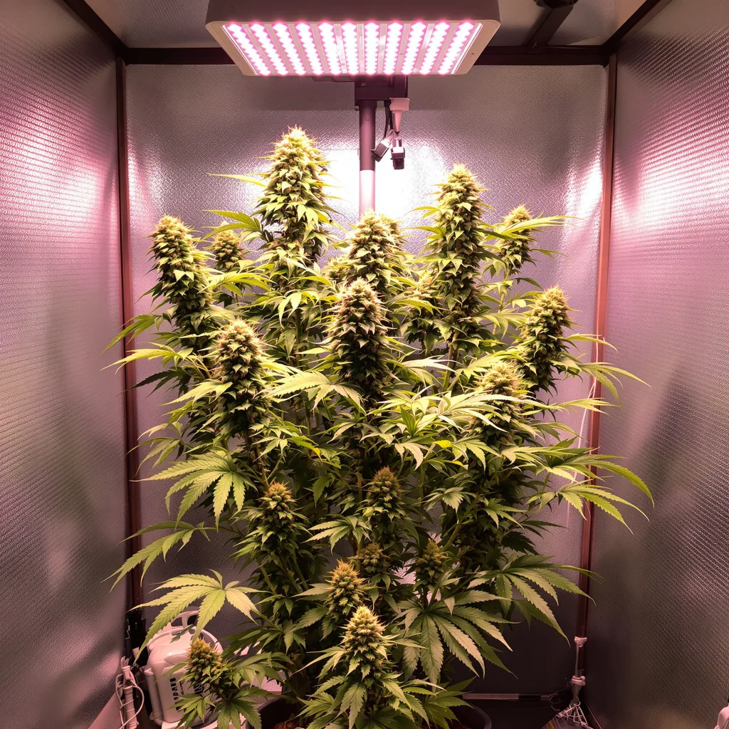 Frosty 45% indica / 55% sativa flower with visible trichomes