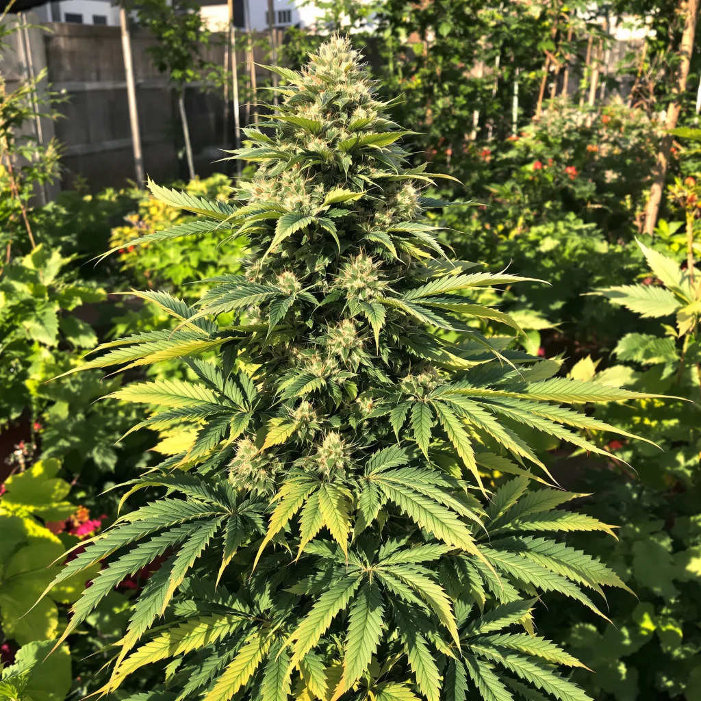 Fruitylicious 76% indica / 24% sativa flower with visible trichomes
