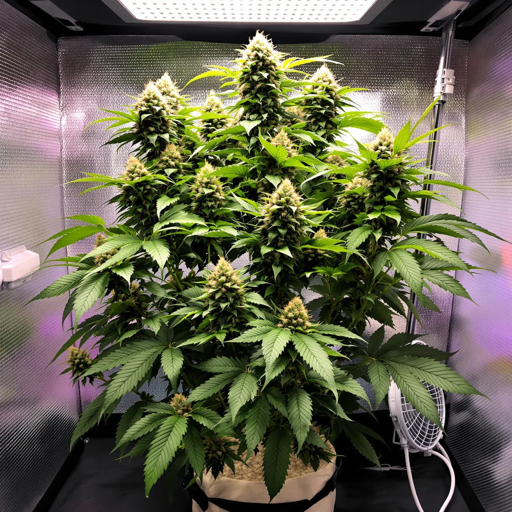 Fruitylicious 76% indica / 24% sativa flower with visible trichomes