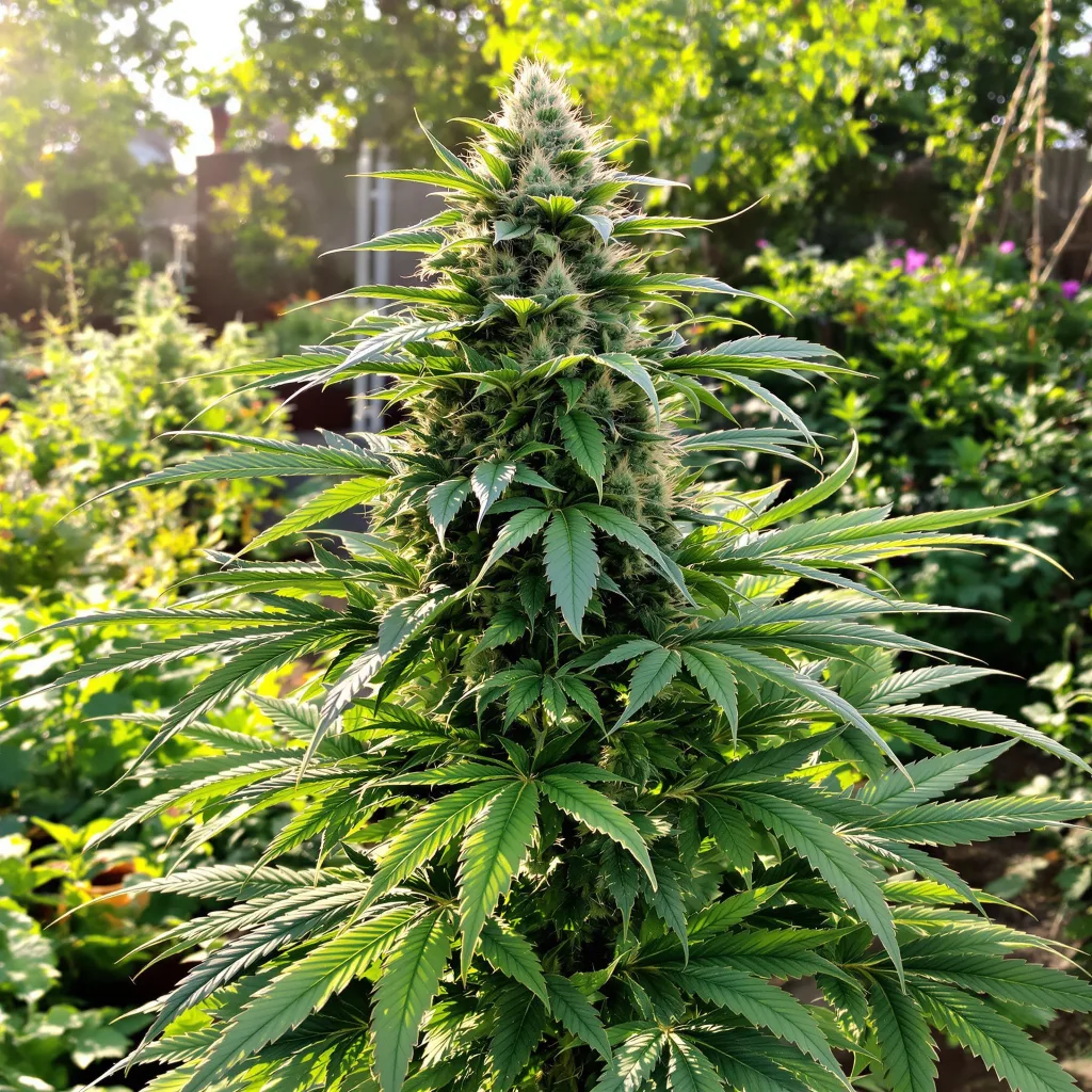 Fruitylicious 76% indica / 24% sativa flower with visible trichomes
