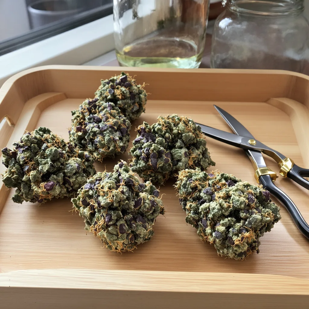 Fucking Incredible 66% indica / 34% sativa flower with visible trichomes