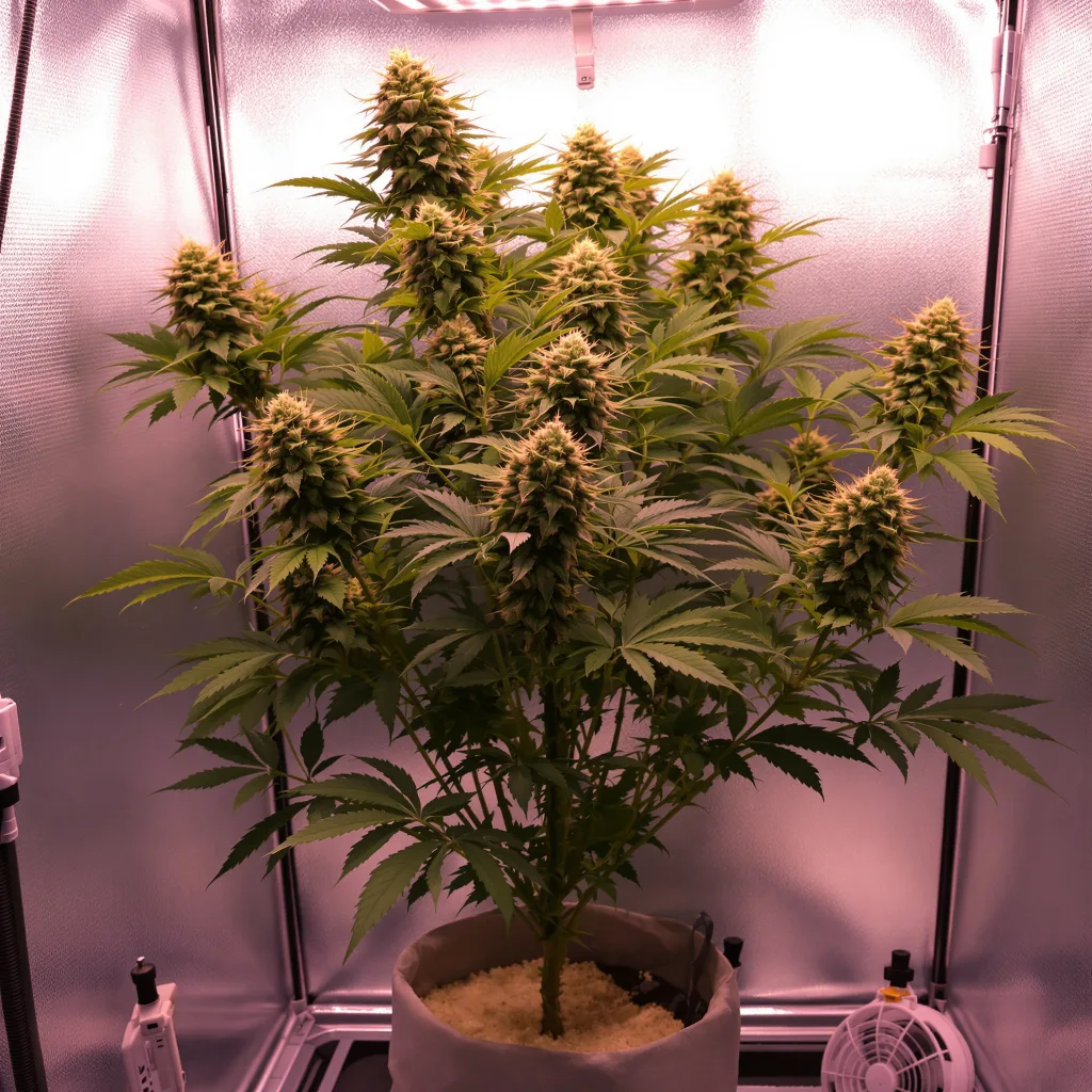 Funky Monkey 58% indica / 42% sativa flower with visible trichomes