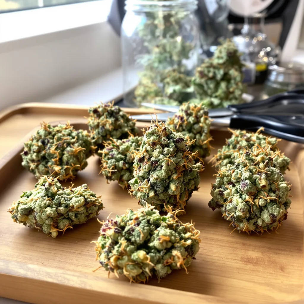 Future 45% indica / 55% sativa flower with visible trichomes