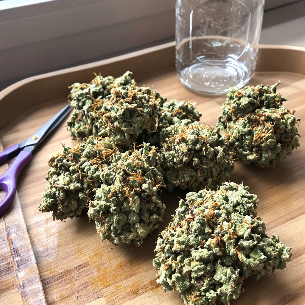 Gatekeeper OG 57% indica / 43% sativa flower with visible trichomes