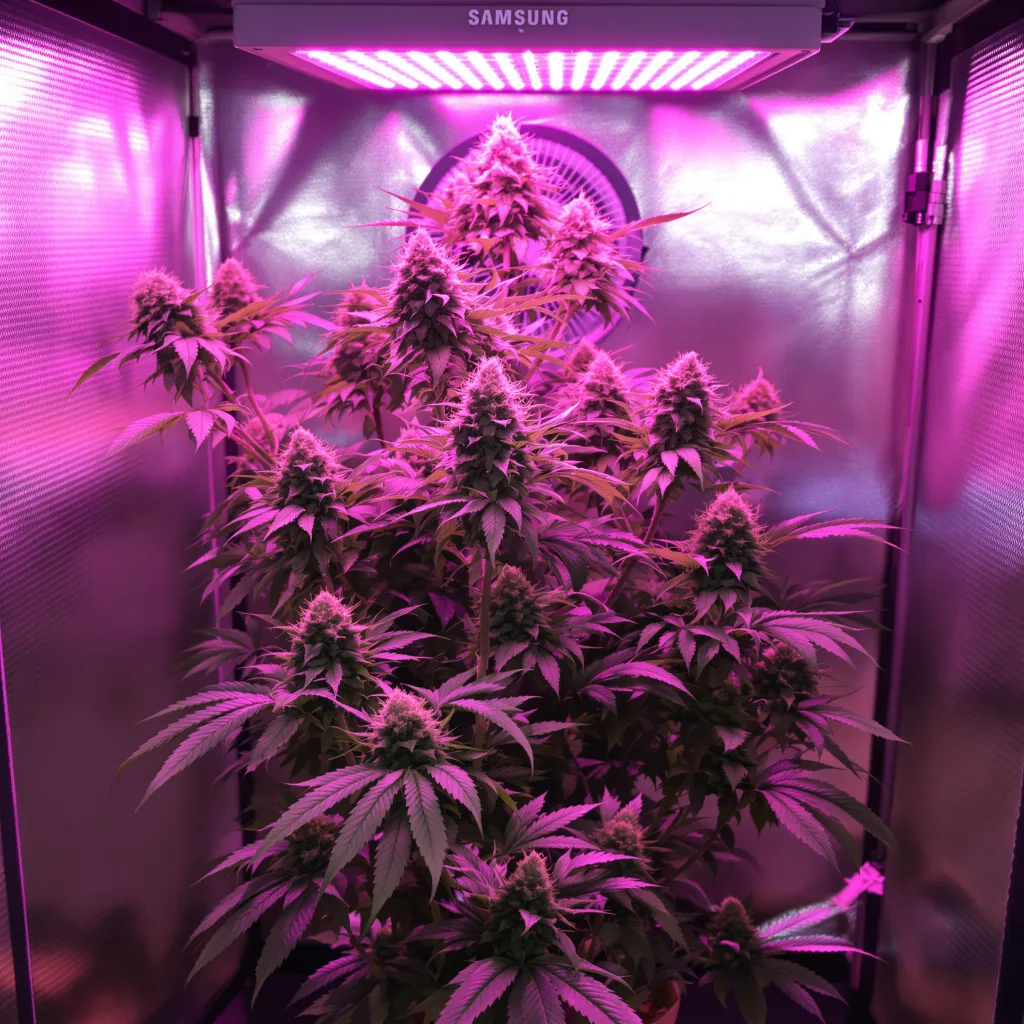 Georgia Pie 50% indica / 50% sativa flower with visible trichomes