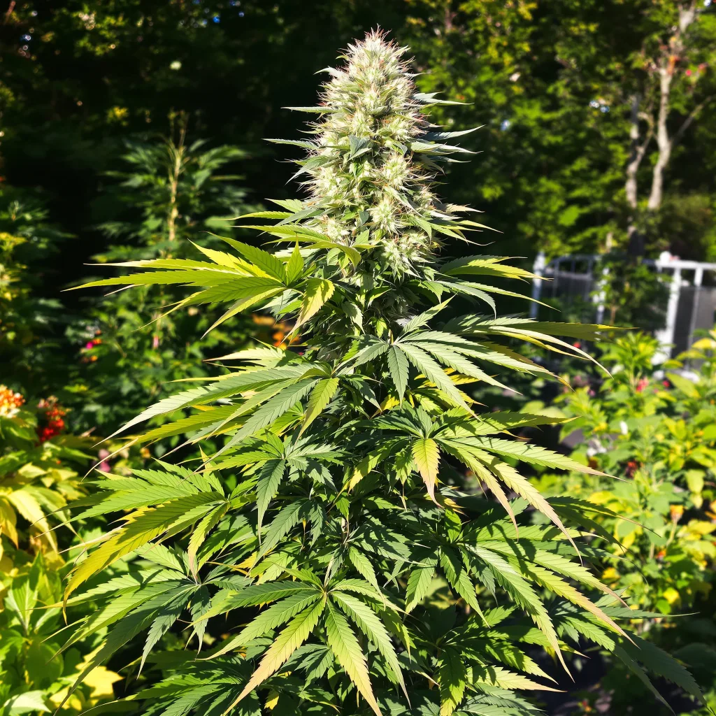 Georgia Pie 50% indica / 50% sativa flower with visible trichomes