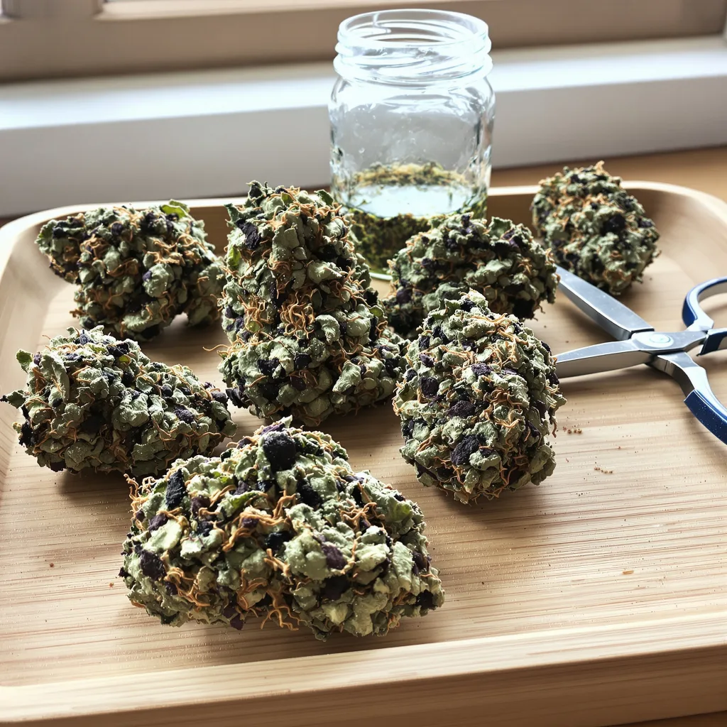 Ghost OG 75% indica / 25% sativa flower with visible trichomes