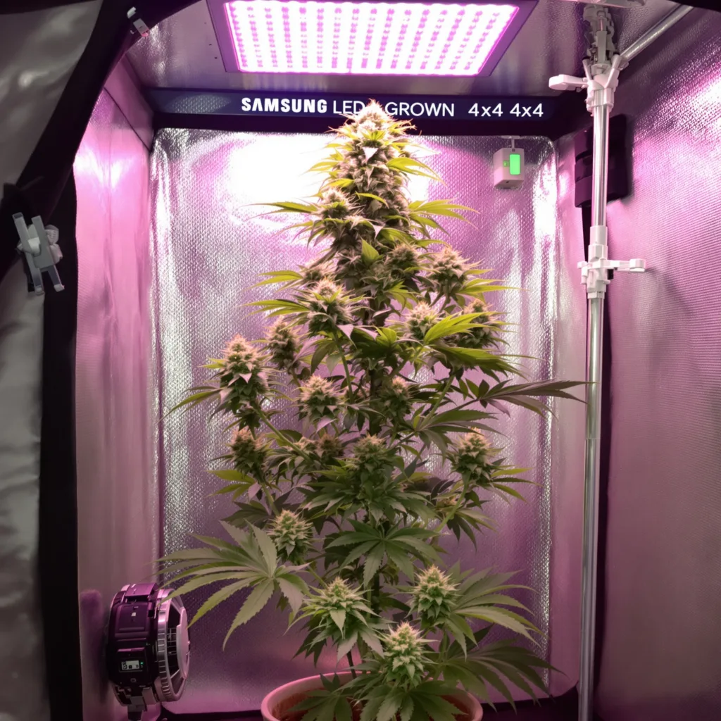 Ghost Train Haze 20% indica / 80% sativa flower with visible trichomes