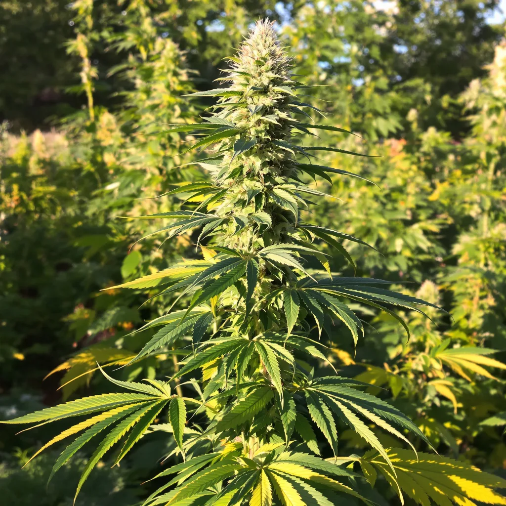 Ghost Train Haze 20% indica / 80% sativa flower with visible trichomes
