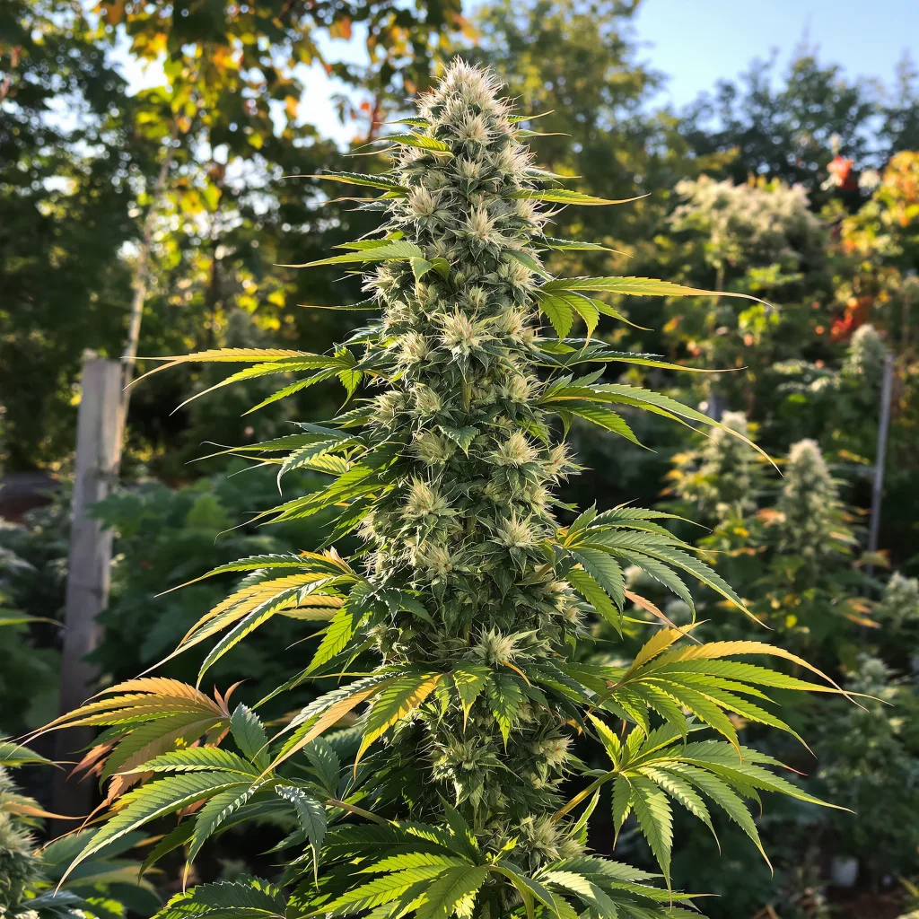 Gigabud 37% indica / 63% sativa flower with visible trichomes