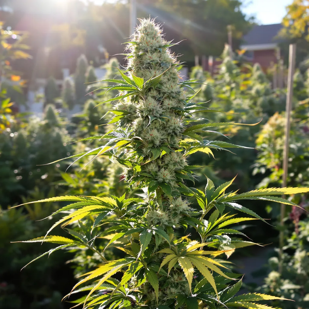Glass Apple 42% indica / 58% sativa flower with visible trichomes