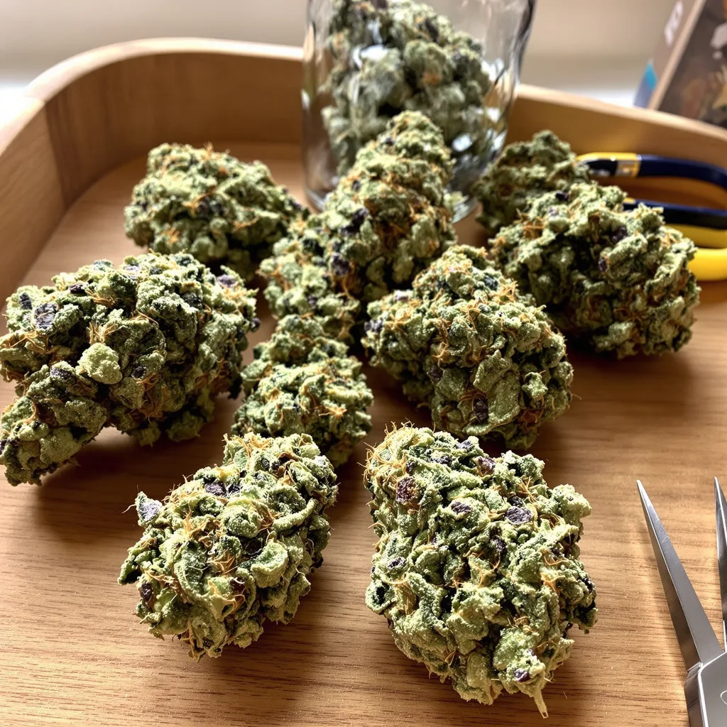 Glass Slipper 50% indica / 65% sativa flower with visible trichomes