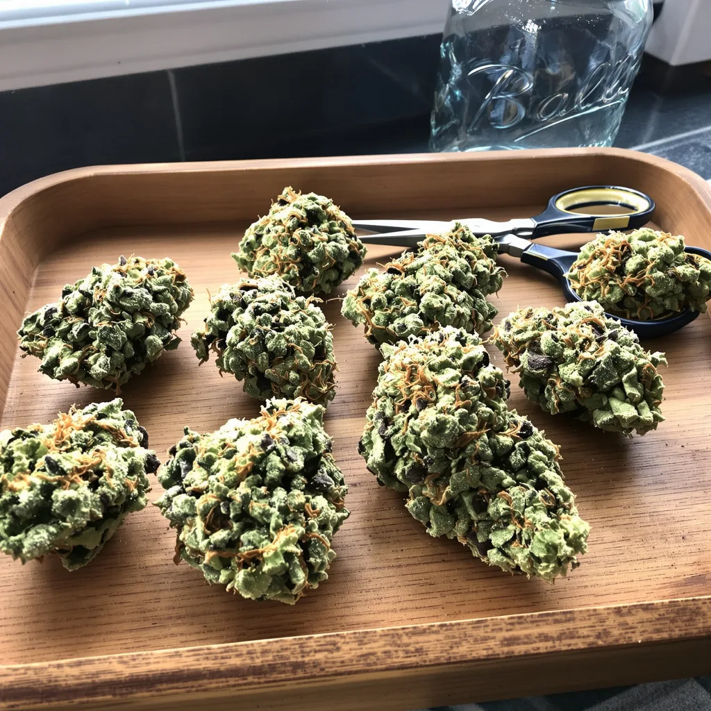 Go Time 53% indica / 47% sativa flower with visible trichomes