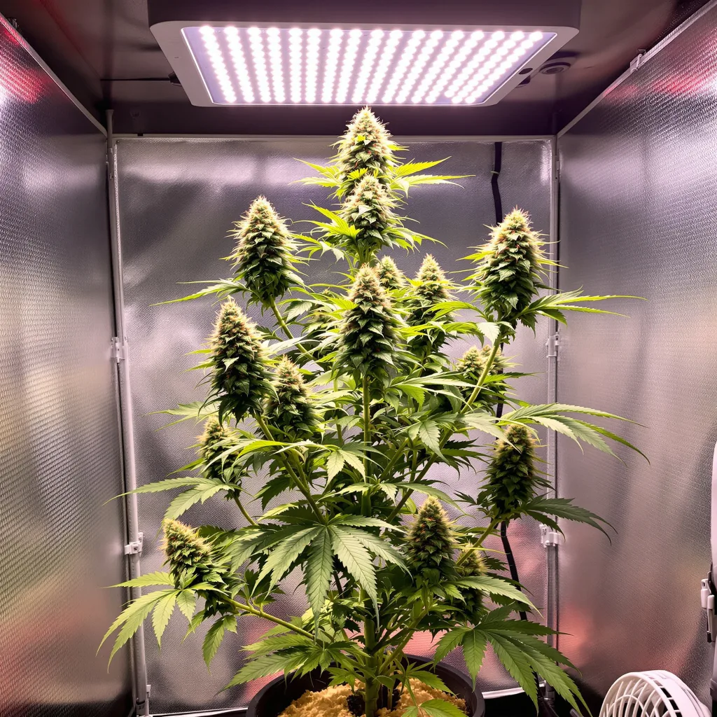 Go Time 53% indica / 47% sativa flower with visible trichomes