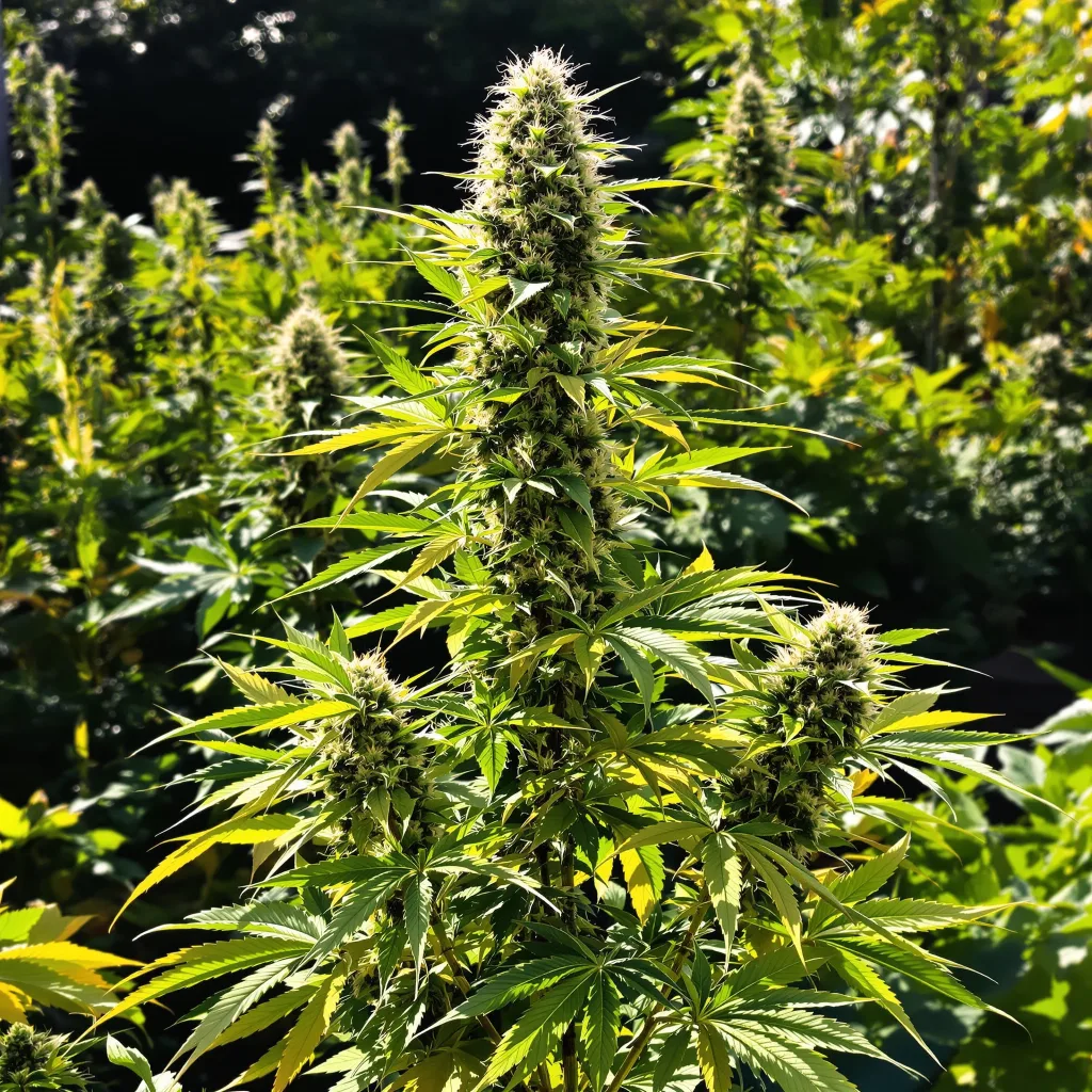 Go Time 53% indica / 47% sativa flower with visible trichomes