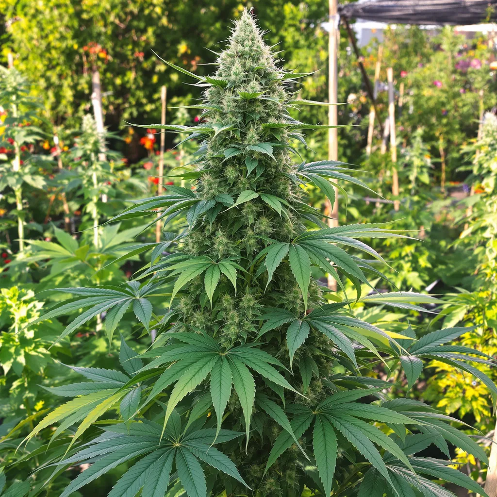 G.O.A.T Pack 50% indica / 50% sativa flower with visible trichomes