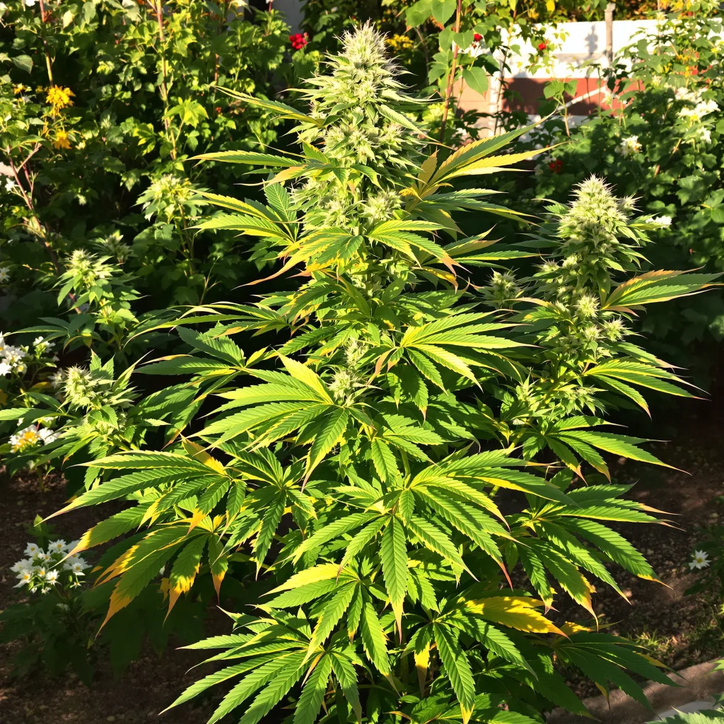 Goatlato 65% indica / 35% sativa flower with visible trichomes