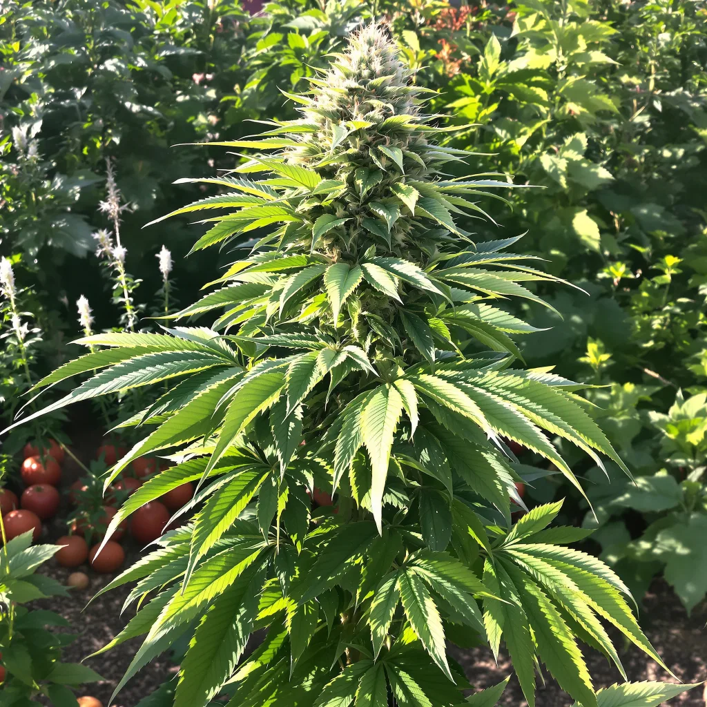 Godberry 74% indica / 26% sativa flower with visible trichomes