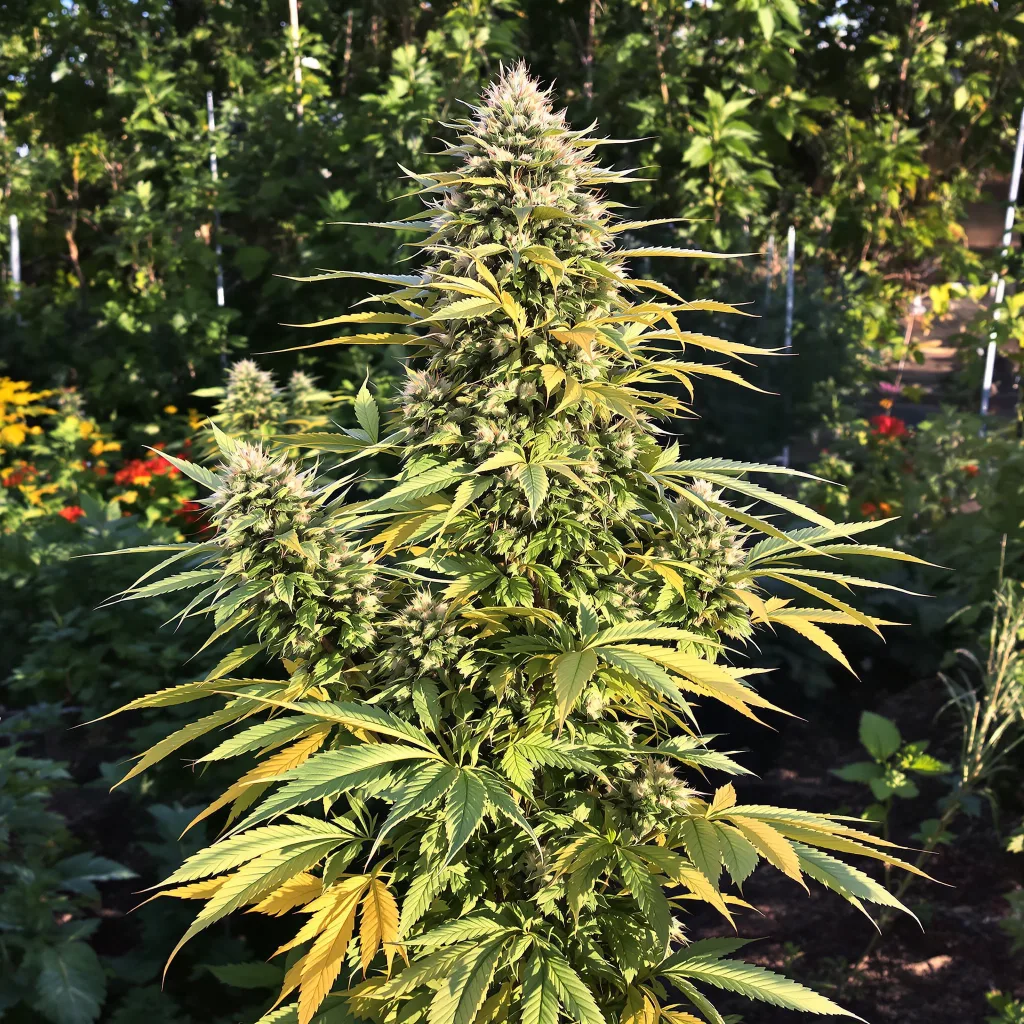 Godfather OG 60% indica / 40% sativa flower with visible trichomes